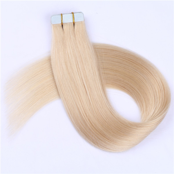 Bleach blonde tape in hair extensions XS092